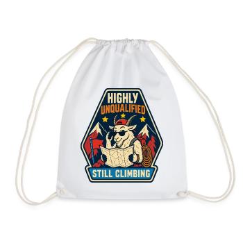Highly Unqualified Still Climbing Goat - Drawstring Bag - white - Front