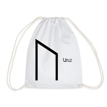 Rune Uruz nommée Black – Viking Futhark - Sac de sport léger - blanc - Devant