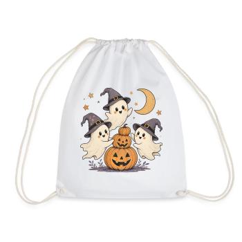 Chemise Ghosts mignonne pour enfants et femmes - Sac de sport léger - blanc - Devant