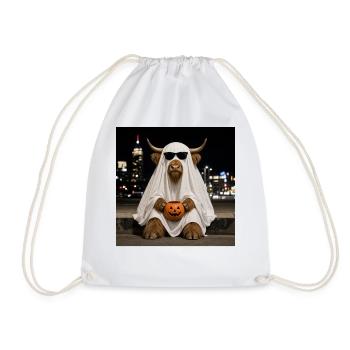 Fantôme d’Halloween de la vache des Highlands avec T-shirt citrouille - Sac de sport léger - blanc - Devant