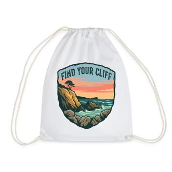 Vintage Cliff and Ocean Motivationspatch - Turnbeutel - Weiß - Vorne
