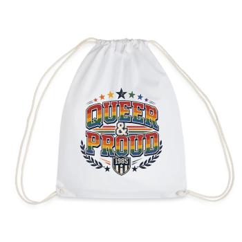 Queer & Proud Baseball T-Shirt Vintage Pride - Turnbeutel - Weiß - Vorne