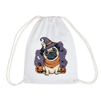 Mops Halloween - Turnbeutel - Weiß - Vorne