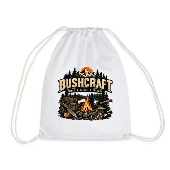 Bushcraft Skills Nature Freedom Survival Outdoor - Turnbeutel - Weiß - Vorne