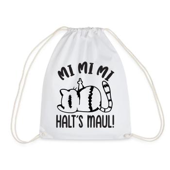 Mi Mi Mi Halt's Maul freche böse Katze - Turnbeutel - Weiß - Vorne