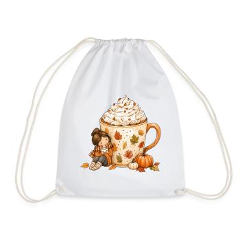 Gemütlicher Herbst Kaffee Zauber - Turnbeutel - Weiß - Vorne