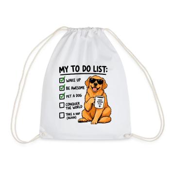 Golden Retriever To Do List – Lustiger Hund Kaffee - Turnbeutel - Weiß - Vorne