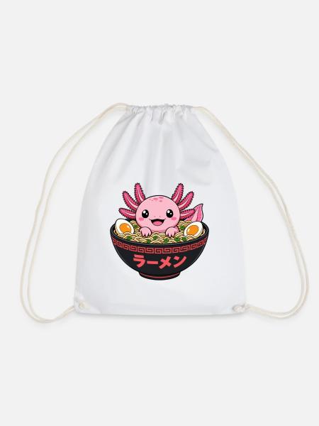 Süßer Axolotl in der Ramen Suppenschüssel - Turnbeutel - Weiß