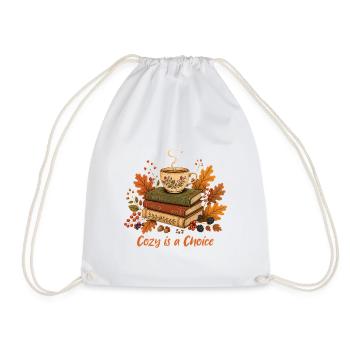 Bücherstapel  Tasse Herbst Design - Turnbeutel - Weiß - Vorne