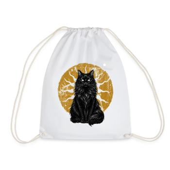 Schwarze Katze Magical Mond Mystisch Cottagecore - Turnbeutel - Weiß - Vorne