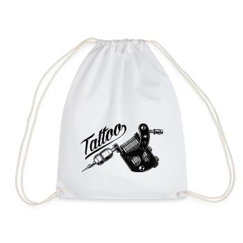 Tattoo Skull & Outlaw Streetwear - Turnbeutel - Weiß - Vorne