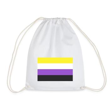 Non-binary flag - Drawstring Bag - white - Front
