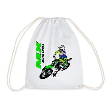 Moto Cross - Motocross - Supercross - MX - SX - Turnbeutel - Weiß - Vorne