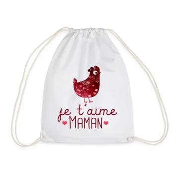 je t aime maman fête des mères cadeau maman - Sac de sport léger - blanc - Devant