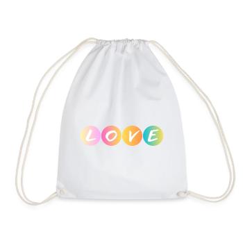 Love - Love - Ti amo - Drawstring Bag - white - Front