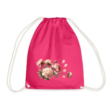Romantische rosa Pfingstrosen - Turnbeutel - Fuchsia - Vorne