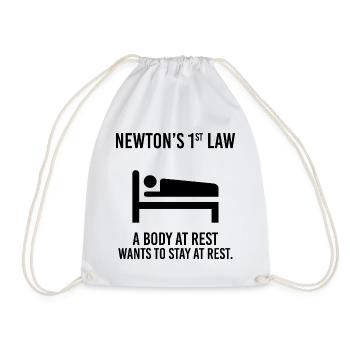 Newton Physik Physiker Lustiger Spruch Geschenk - Turnbeutel - Weiß - Vorne