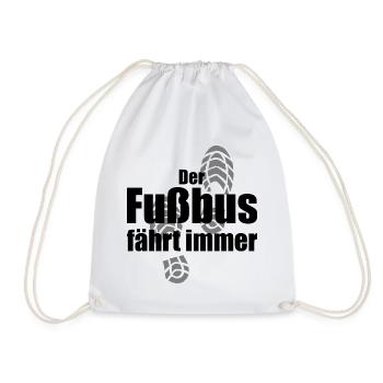 DER FUSSBUS FÄHRT IMMER WANDERN PILGERN PILGERPFAD - Turnbeutel - Weiß - Vorne