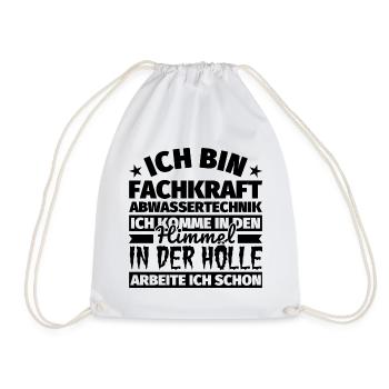 Fachkraft Abwassertechnik Geschenk lustig Himmel H - Turnbeutel - Weiß - Vorne