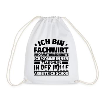 Fachwirt Informationsdienste Geschenk lustig Himme - Turnbeutel - Weiß - Vorne