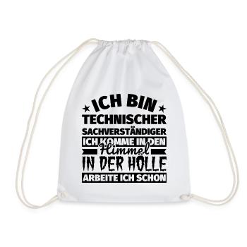 Technischer Sachverständiger Geschenk lustig Himme - Turnbeutel - Weiß - Vorne