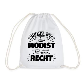 Modist Geschenke – Hat immer Recht - Turnbeutel - Weiß - Vorne