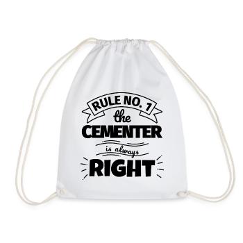 CEMENTER funny gift - Drawstring Bag - white - Front