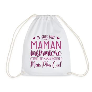 Nurse Gift – I'm a Nurse Mom - Drawstring Bag - white - Front