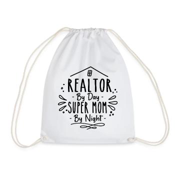 Realtor By Day Super Mom By Night Real Estate - Sac de sport léger - blanc - Devant