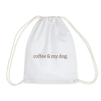 Kaffee & Hund – Retro Typo Design - Turnbeutel - Weiß - Vorne