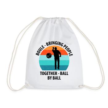 Boule Petanque Boccia Boules - Turnbeutel - Weiß - Vorne