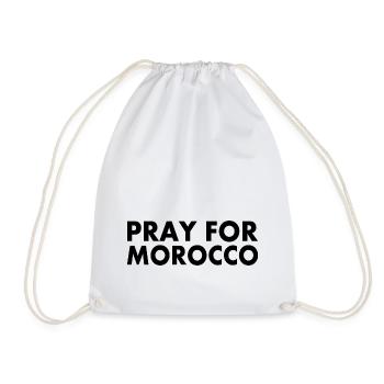 Pray for morocco - Drawstring Bag - white - Front