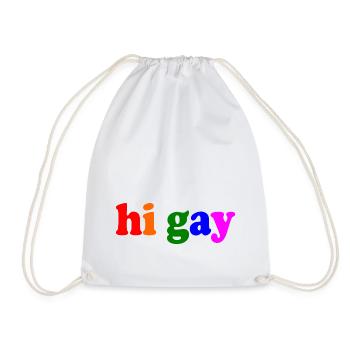 Hi gay - Drawstring Bag - white - Front