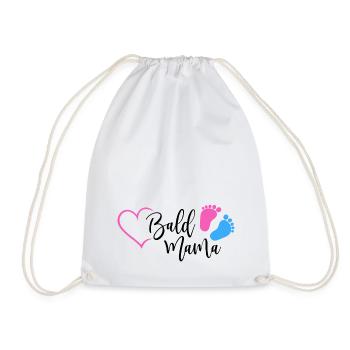 Bald Mama Baby Schwangerschaft Geburt Herz Mutter - Turnbeutel - Weiß - Vorne