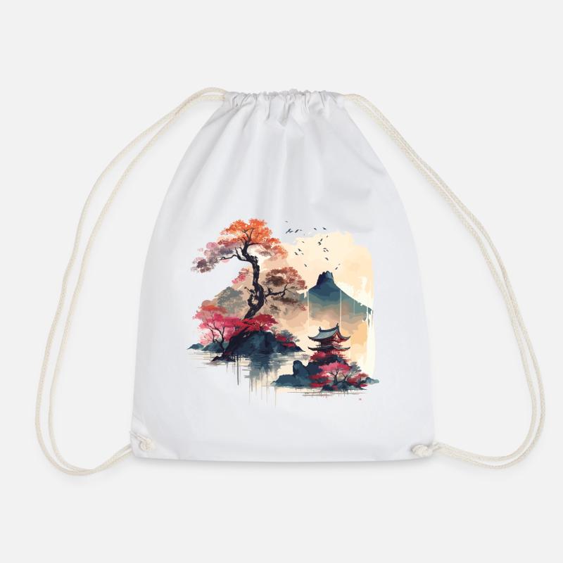 Japanische Kunst - Turnbeutel - Weiß
