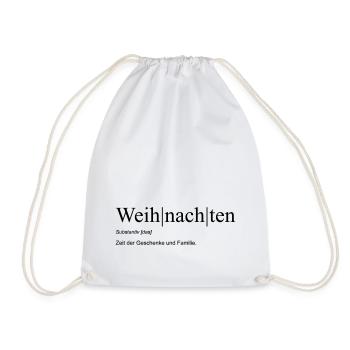 Weihnachten - Zeit der Geschenke und Familie - Turnbeutel - Weiß - Vorne