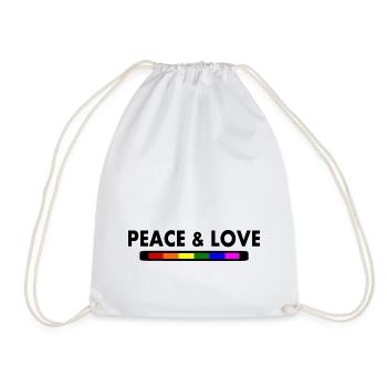 Peace and love - Drawstring Bag - white - Front