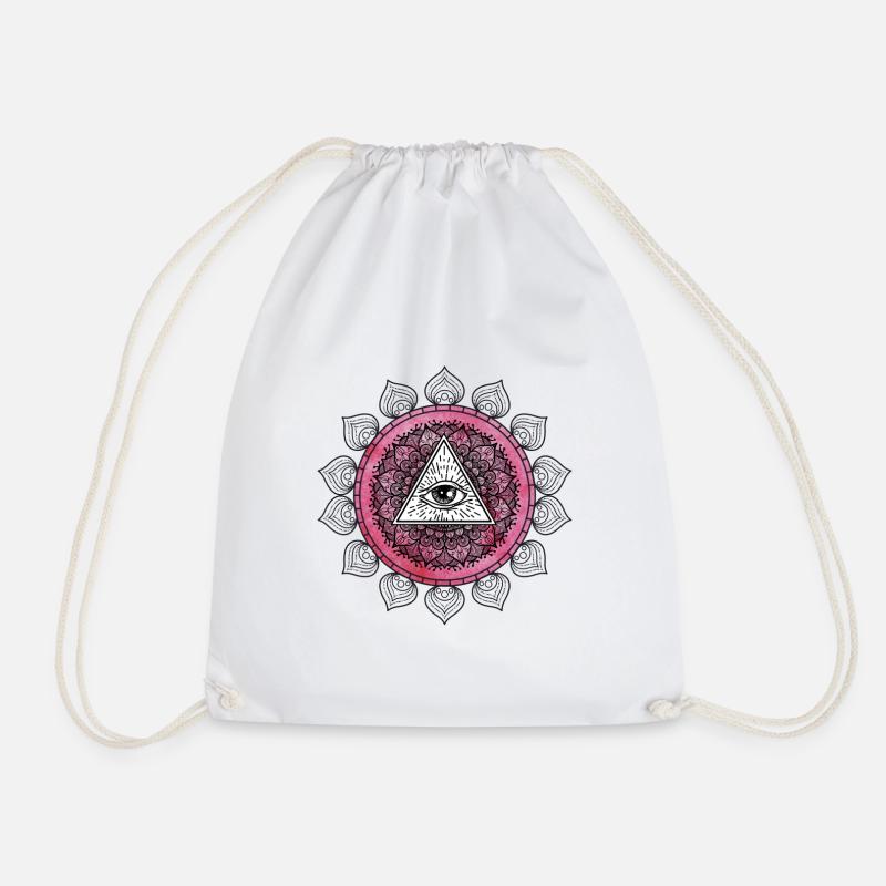 Karma Mandala - Drawstring Bag - white