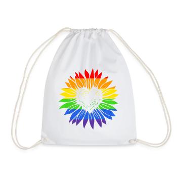 Gay Sunflower - LGBTQ Schwul Sonnenblume - Turnbeutel - Weiß - Vorne