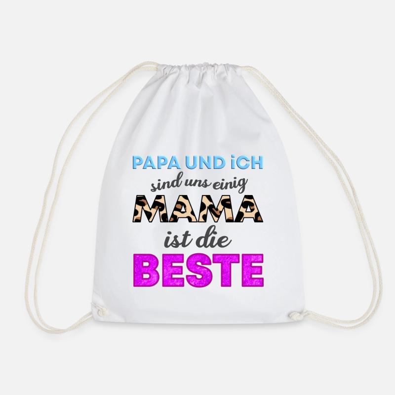 Papa und ich sind uns einig. Mama ist die Beste. - Turnbeutel - Weiß