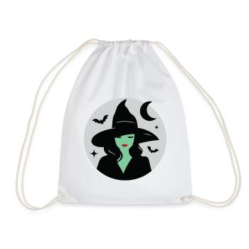 Green Witch, Halloween - Drawstring Bag - white - Front