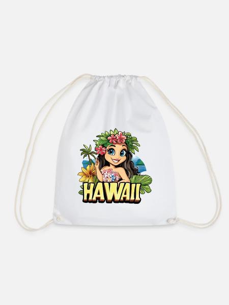 Hawaii Aloha femme fleurs palmiers plage mer île - Sac de sport léger - blanc