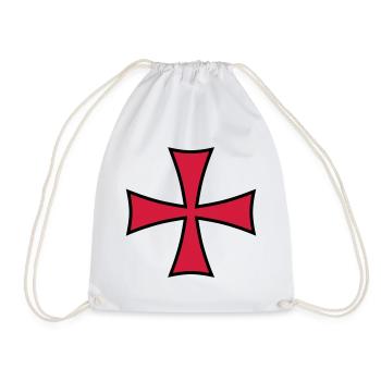 02 Templer Kreuz 2c - Turnbeutel - Weiß - Vorne