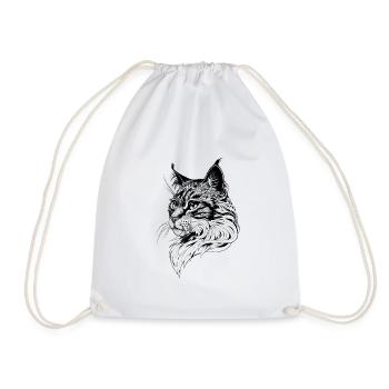 Portrait de chat dessiné à la main - Sac de sport léger - blanc - Devant