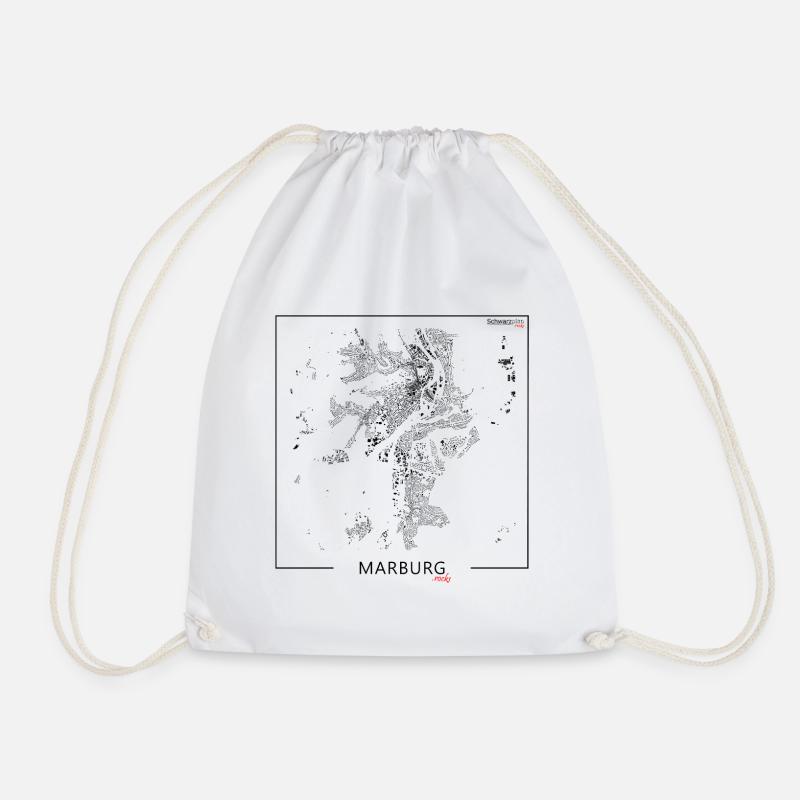 Schwarzplan Marburg Figureground Diagram square - Drawstring Bag - white
