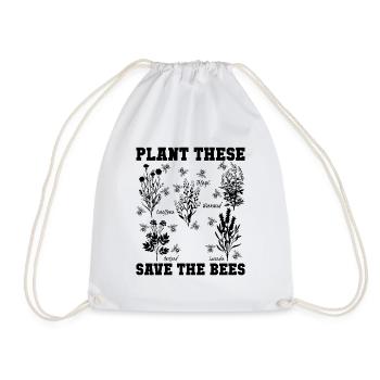 Plant these Save the Bees Geschenk - Turnbeutel - Weiß - Vorne