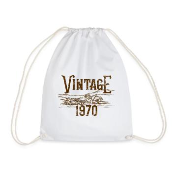 Vintage 1970 Geschenk - Turnbeutel - Weiß - Vorne