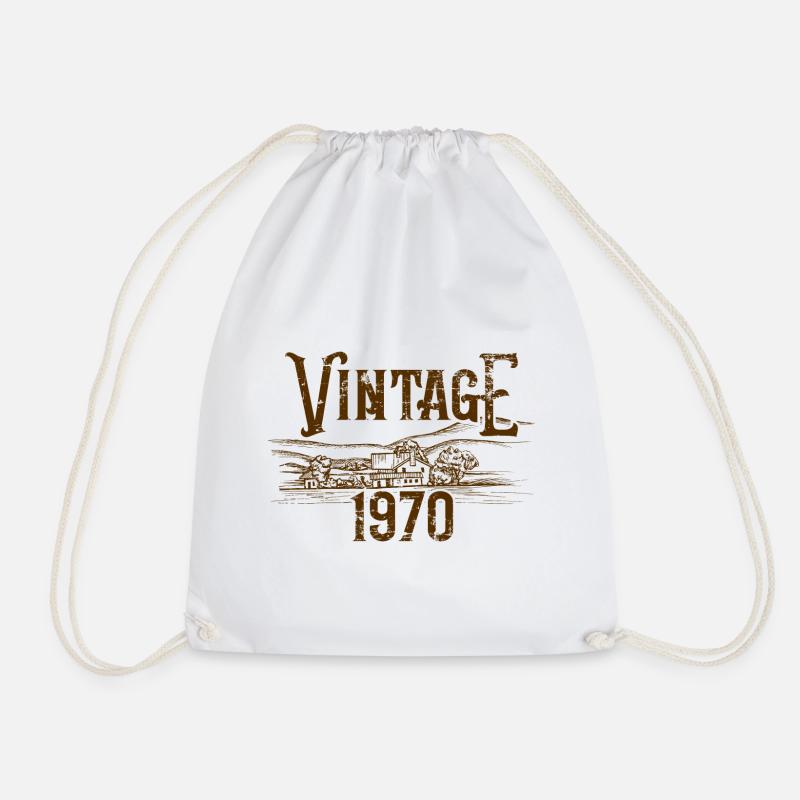 Vintage 1970 Geschenk - Turnbeutel - Weiß