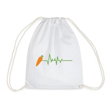 Cadeau de fréquence cardiaque de carottes - Sac de sport léger - blanc - Devant