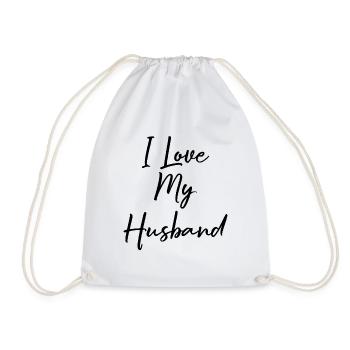 I love my Husband Geschenk - Turnbeutel - Weiß - Vorne